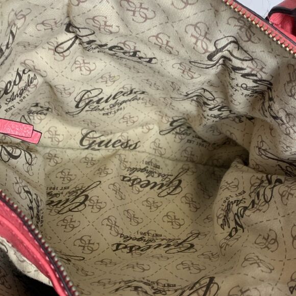 Guess Rose Pink White Panel Satchel Tote Handbag - Picture 7 of 16